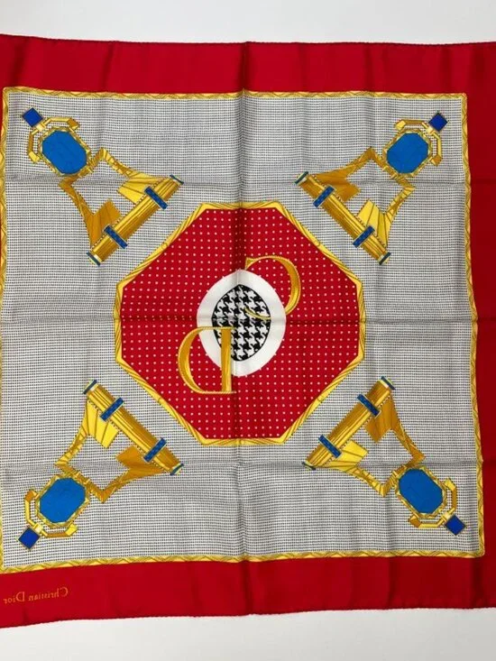 Dior Silk Scarf Multicolor Vintage - Picture 7 of 13